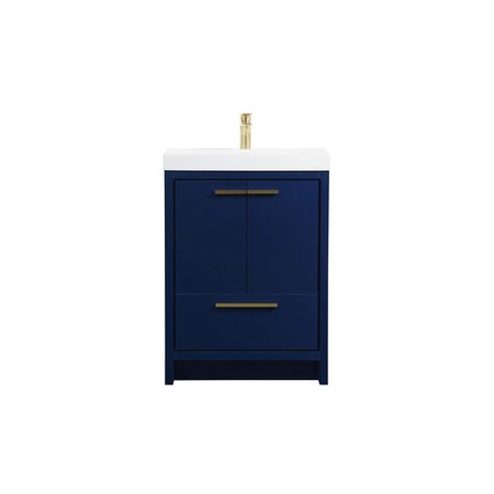 ELEGANT DECOR 24 Inch Single Bathroom Vanity In Blue VF46024MBL